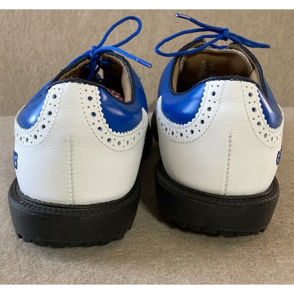 FootJoy Men’s Icon Wingtip Golf Shoes Sz 8.5 GOB New Blue Pink Spike Less rare - Picture 5 of 8